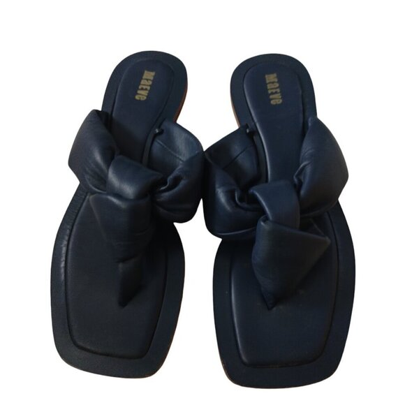 Maeve Shoes - Anthropologie Maeve Women's Size 8M Blue Puffy Knotted Sandals Flats Slip On